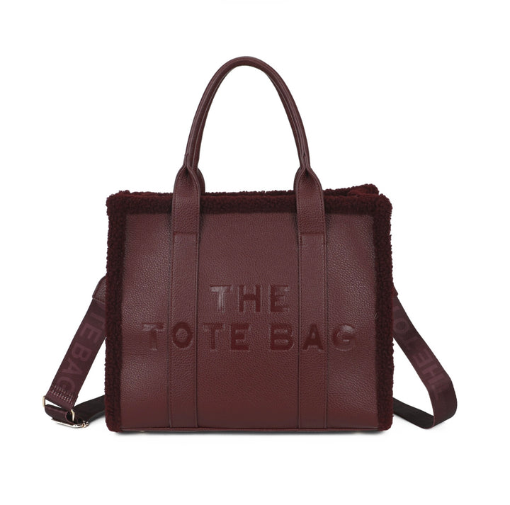 Large Fuzzy Edge Tote Bag