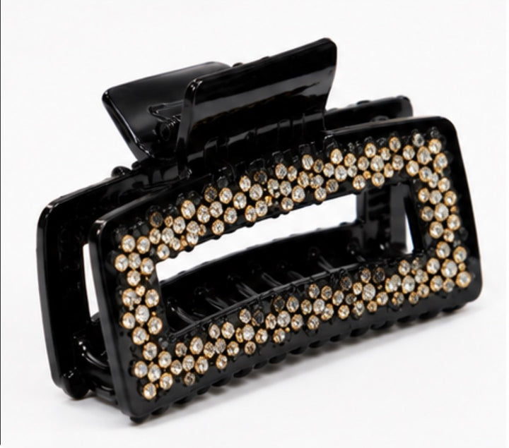 Rhinestone Rectangle Hair Claw Clip