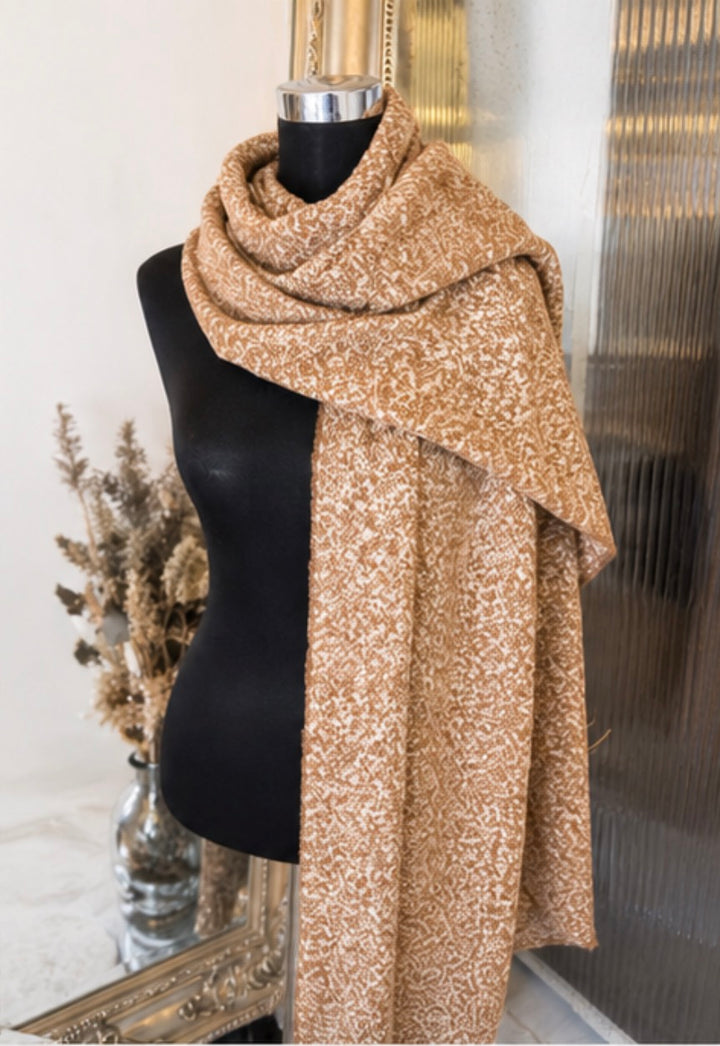 The Willow Beige Textured Scarf