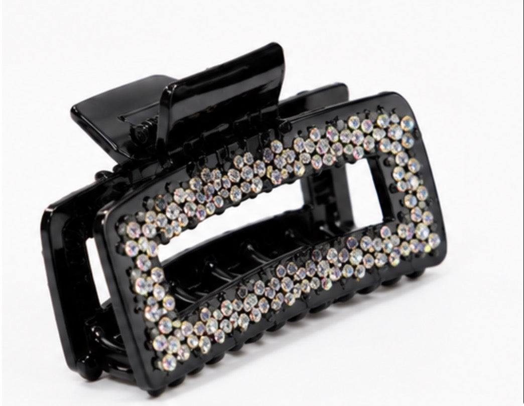 Rhinestone Rectangle Hair Claw Clip