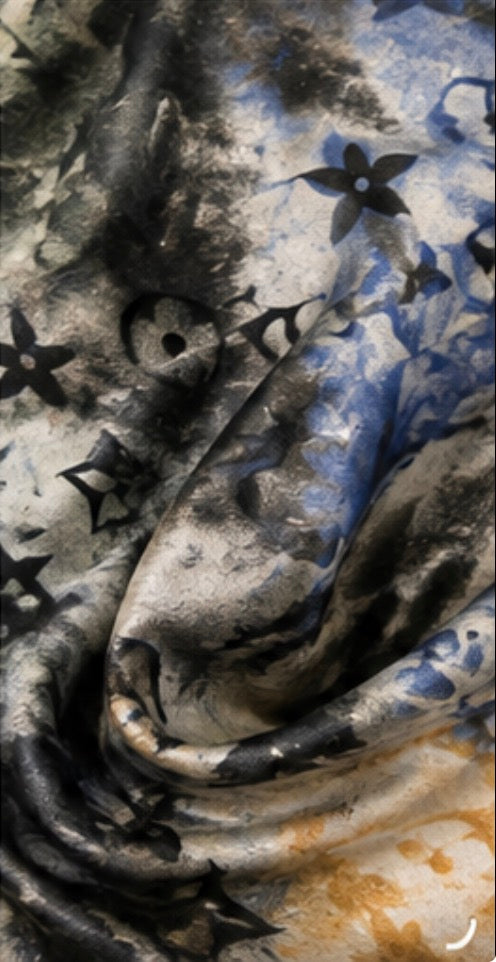 Abstract Floral Print Oversized Tunic Top