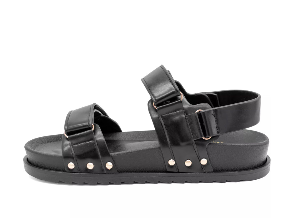Black and gold detail gladiator sandals 