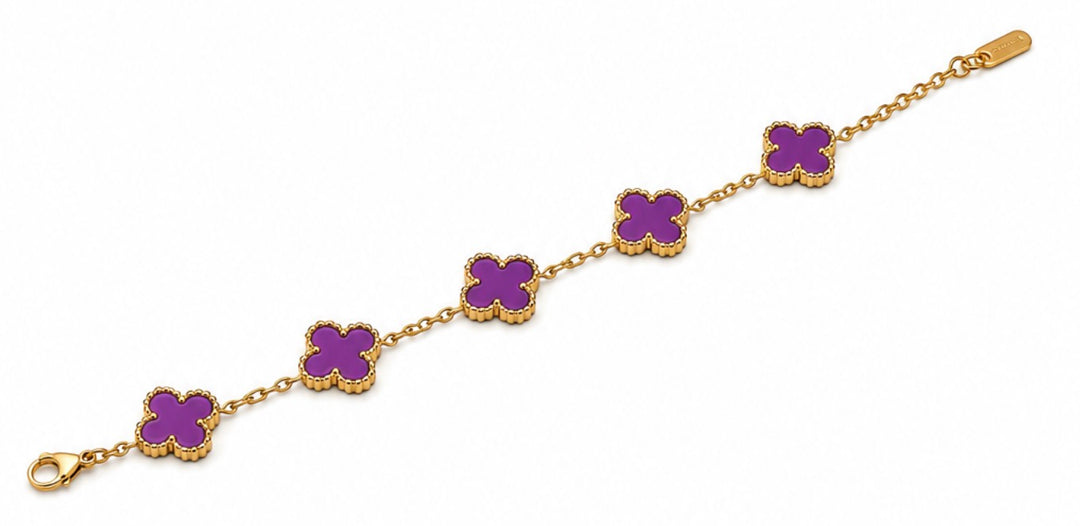 Colour Pop Clover Gold-Tone Bracelet
