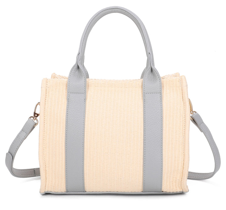 Small Straw Tote Bag with Crossbody Strap