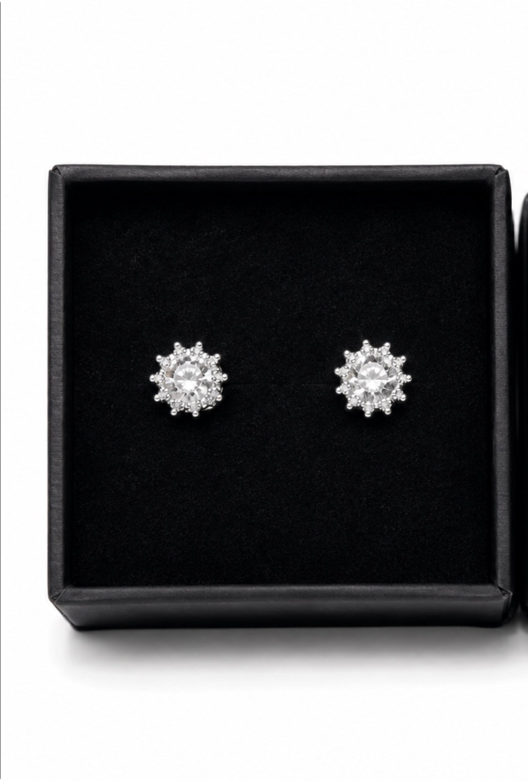 Crystal Crown Stud Earrings – in Silver or Gold