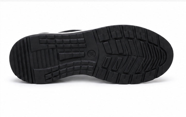 Black-White Knit Sock Trainers with Chunky Sole