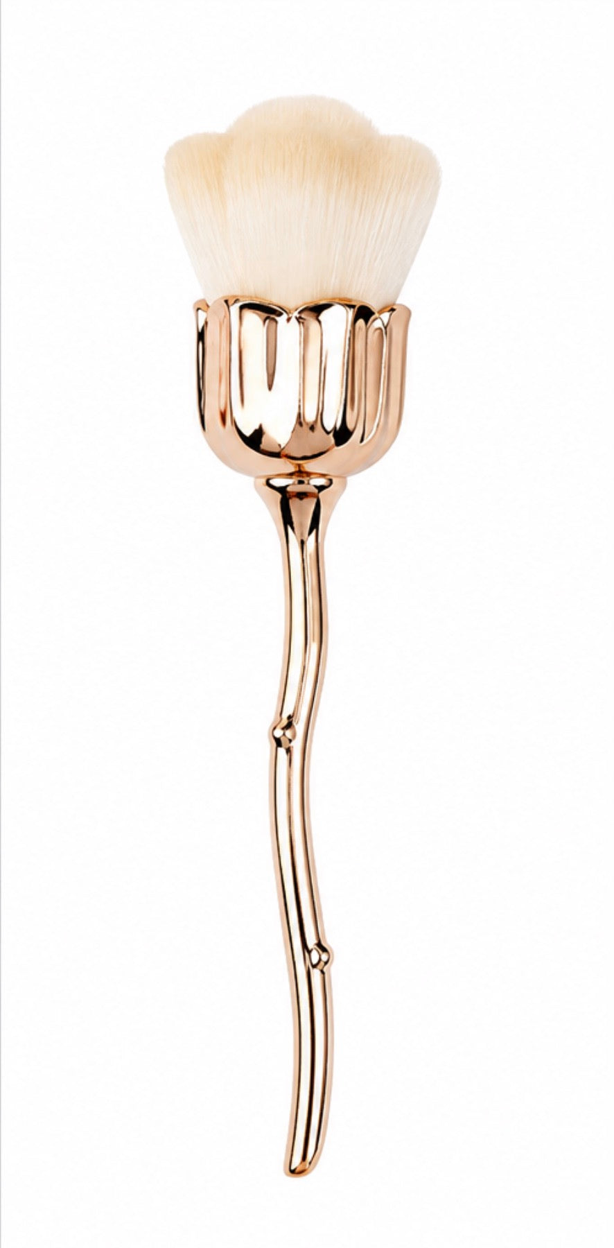 Luxury Rose Gold Flower Dust Brush – Soft Floral Makeup Finishing Brush