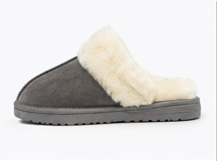 Luxury Faux Fur Mule Slippers – Soft Plush Winter Slip-On House Shoes