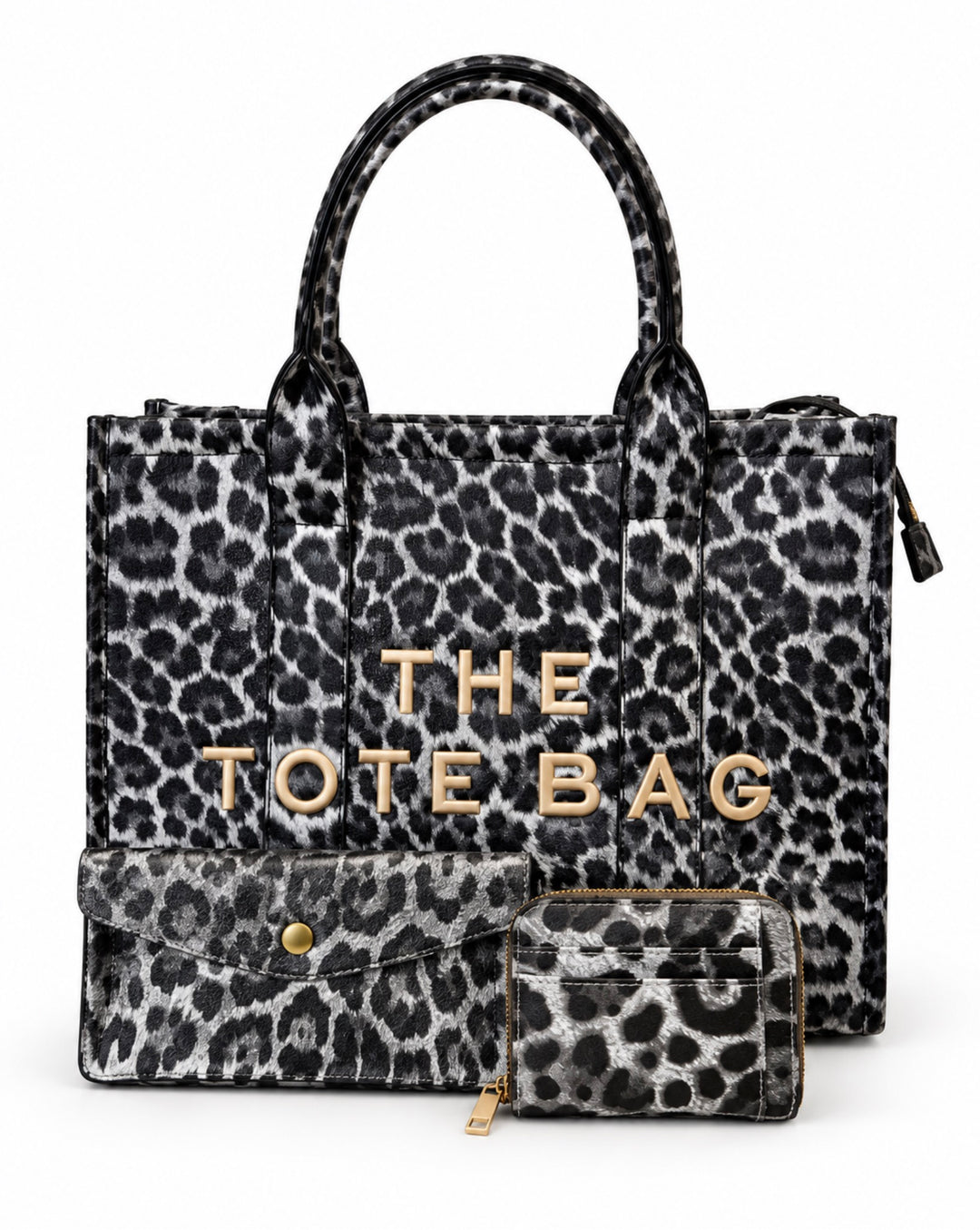 Leopard print bag and purse bundle