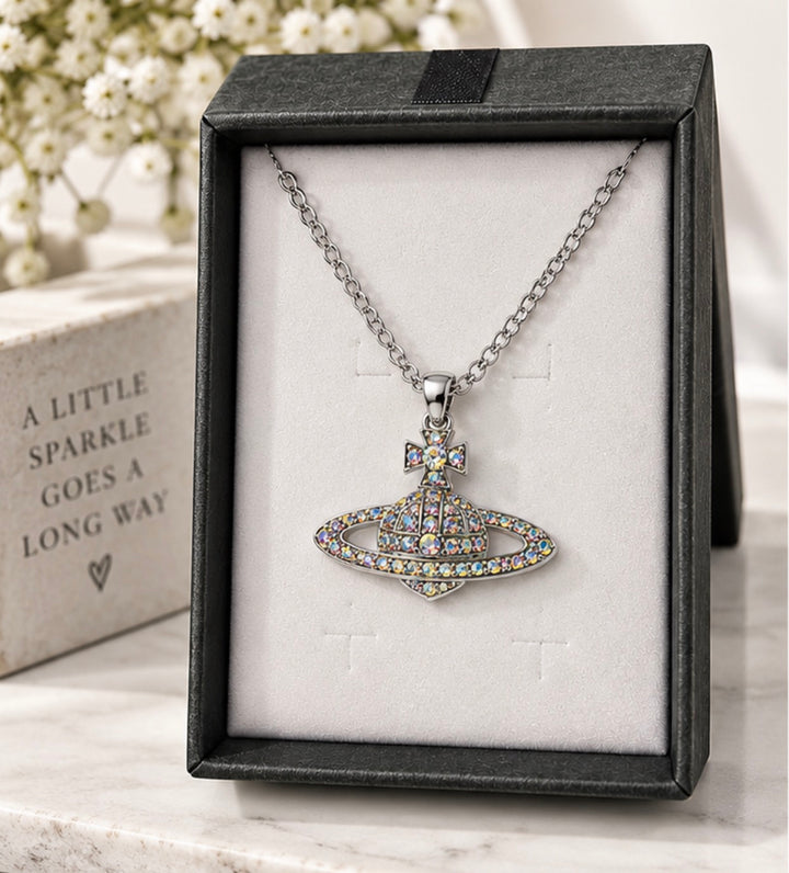 Multi-Coloured Crystal Orb Necklace