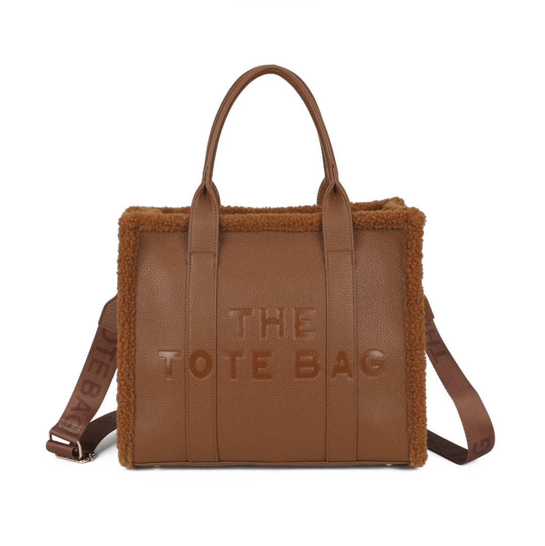 Large Fuzzy Edge Tote Bag