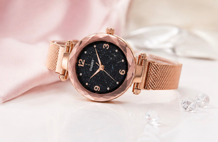 Sparkle Dial Mesh Strap Watch – Multiple Colours