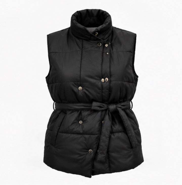 Longline Padded Belted Gilet