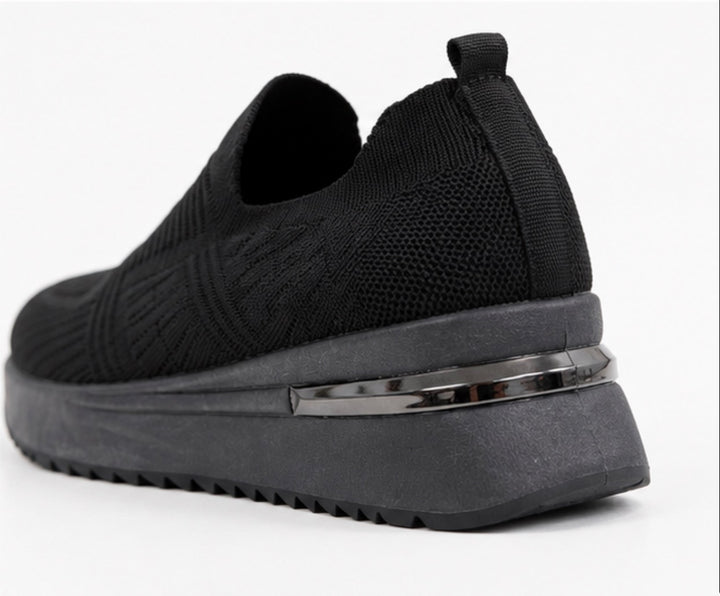 Black Slip On Ankle Sock Trainers