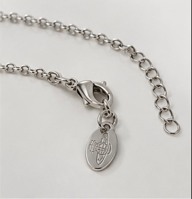Silver Crystal Orb Pendant Necklace