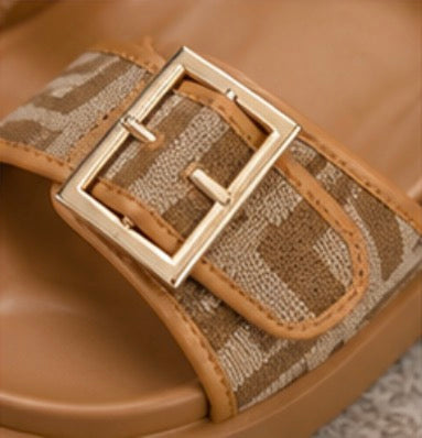 Monogram Double Buckle Sandals