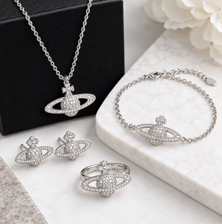Silver Sparkle Orb 4-Piece Jewellery Set