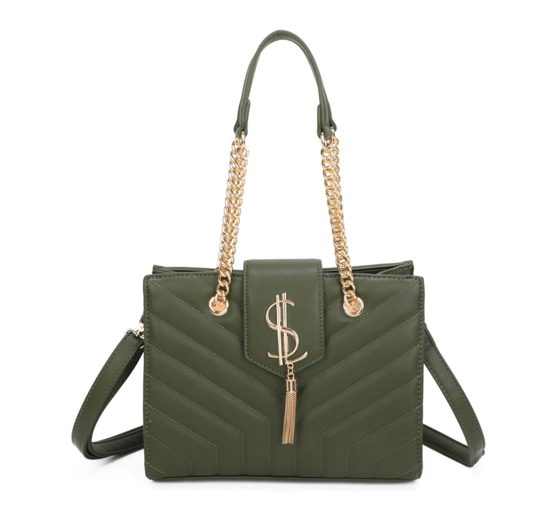 Quilted Gold Detail Shoulder Bag