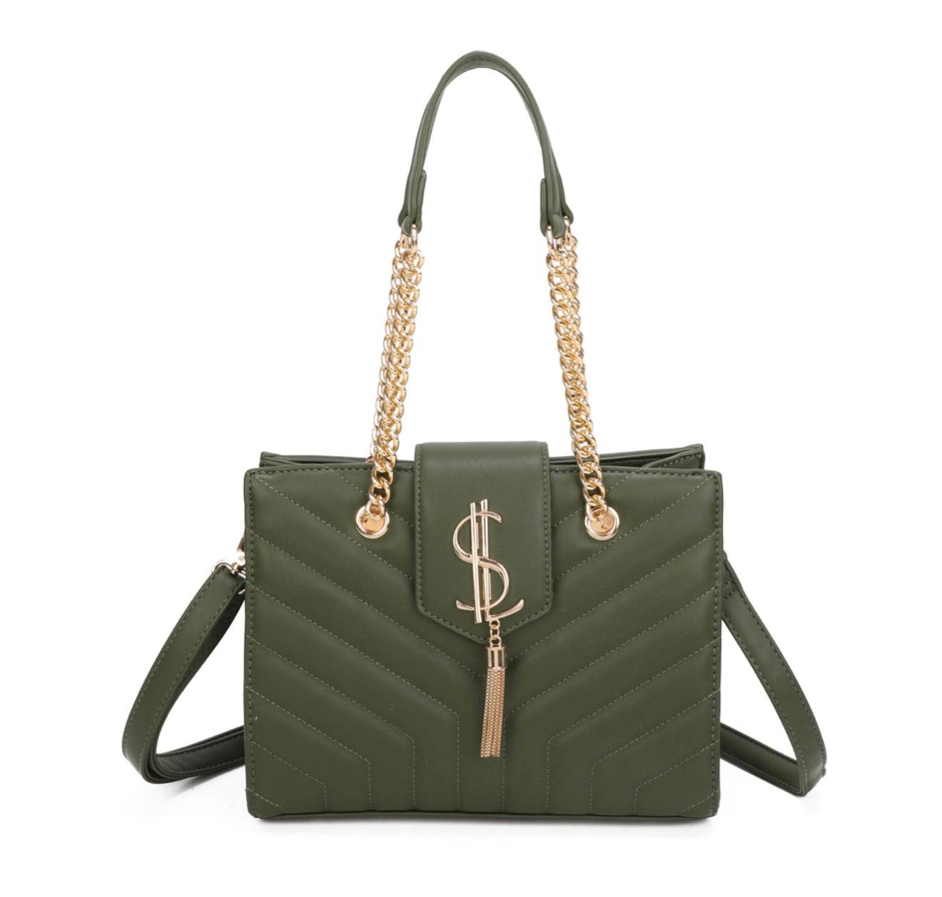 Quilted gold detail Shoulder bag