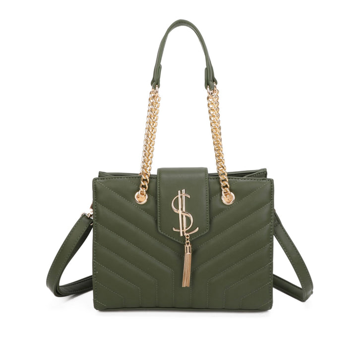 Quilted Gold Detail Shoulder Bag