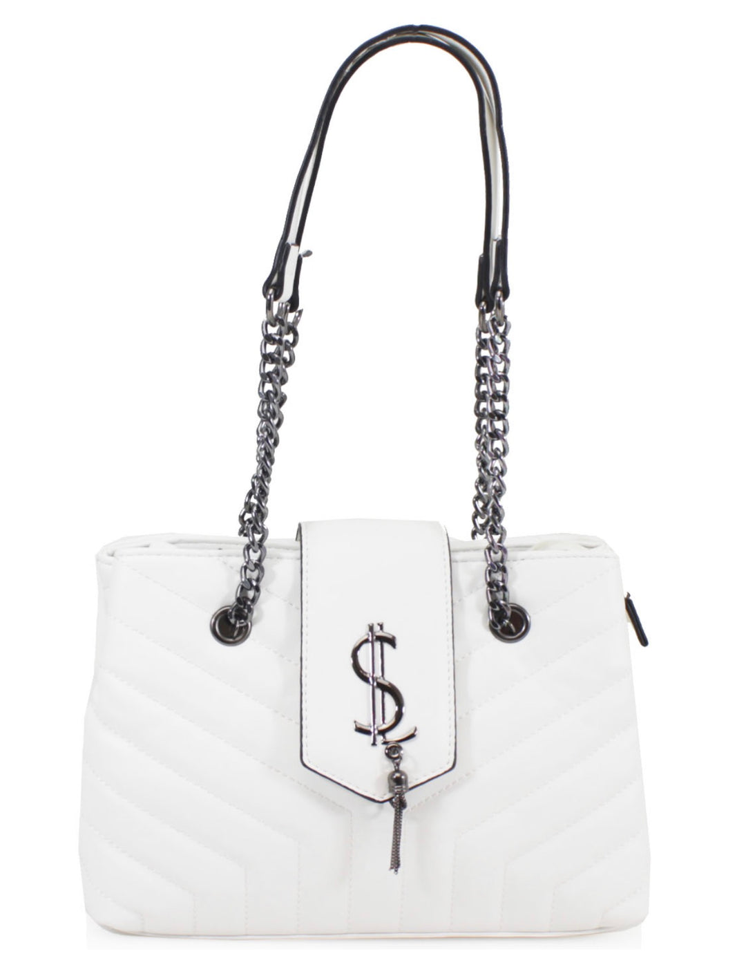 Quilted medium sized chain detail handbag