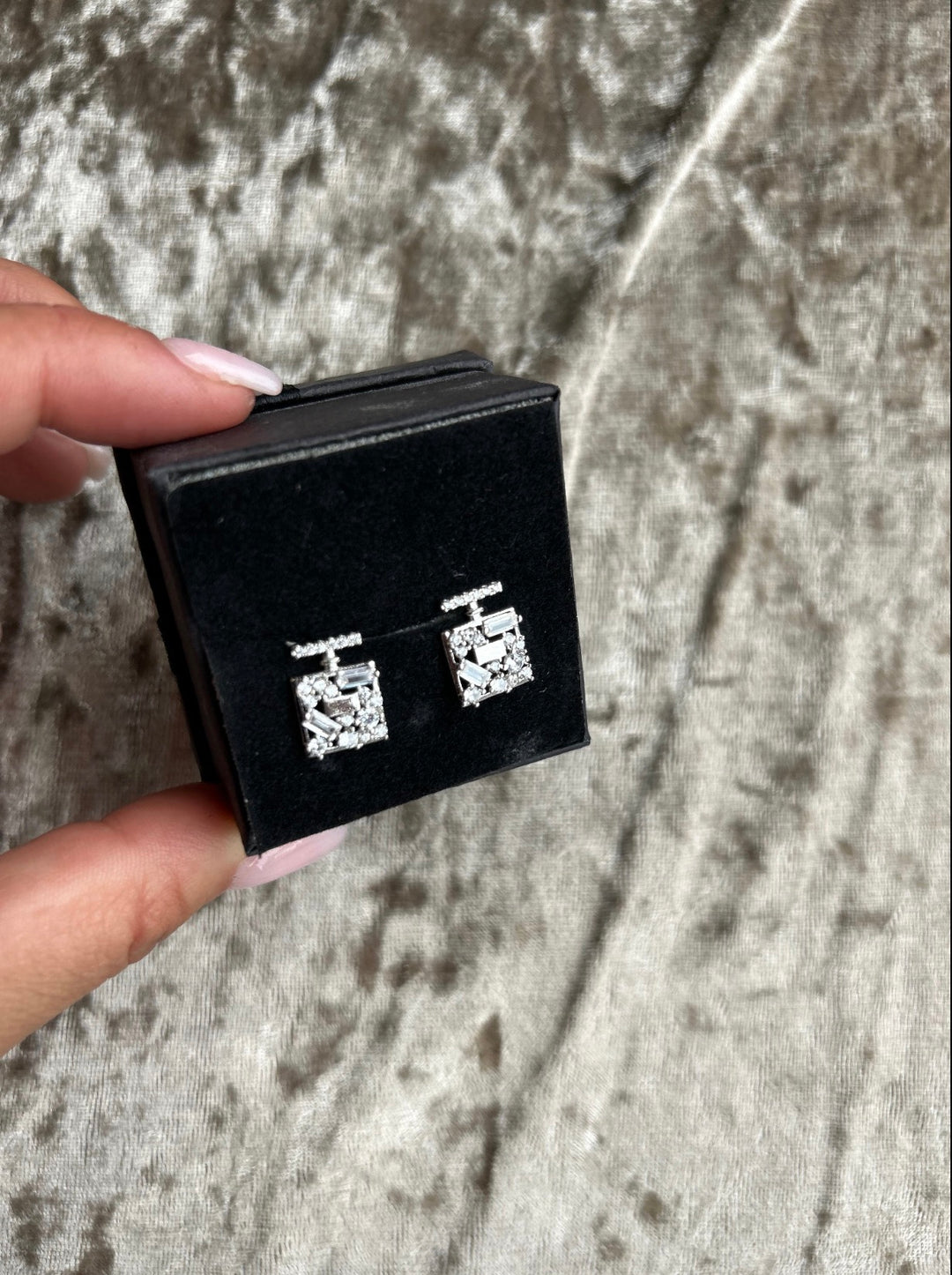 Crystal Perfume Bottle Stud Earrings