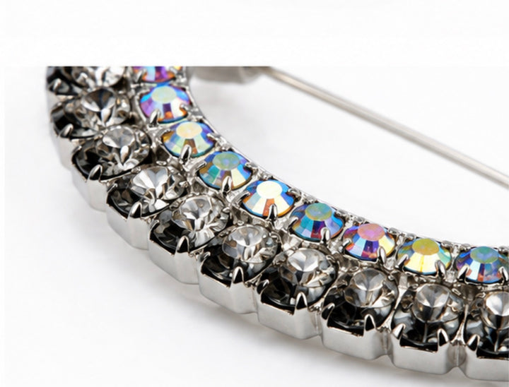 Oval Crystal Statement Brooch
