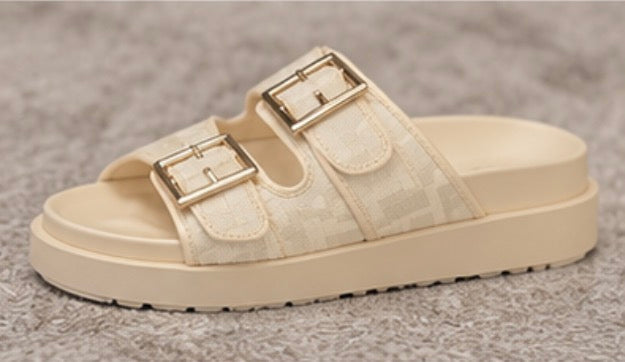 Monogram Double Buckle Sandals
