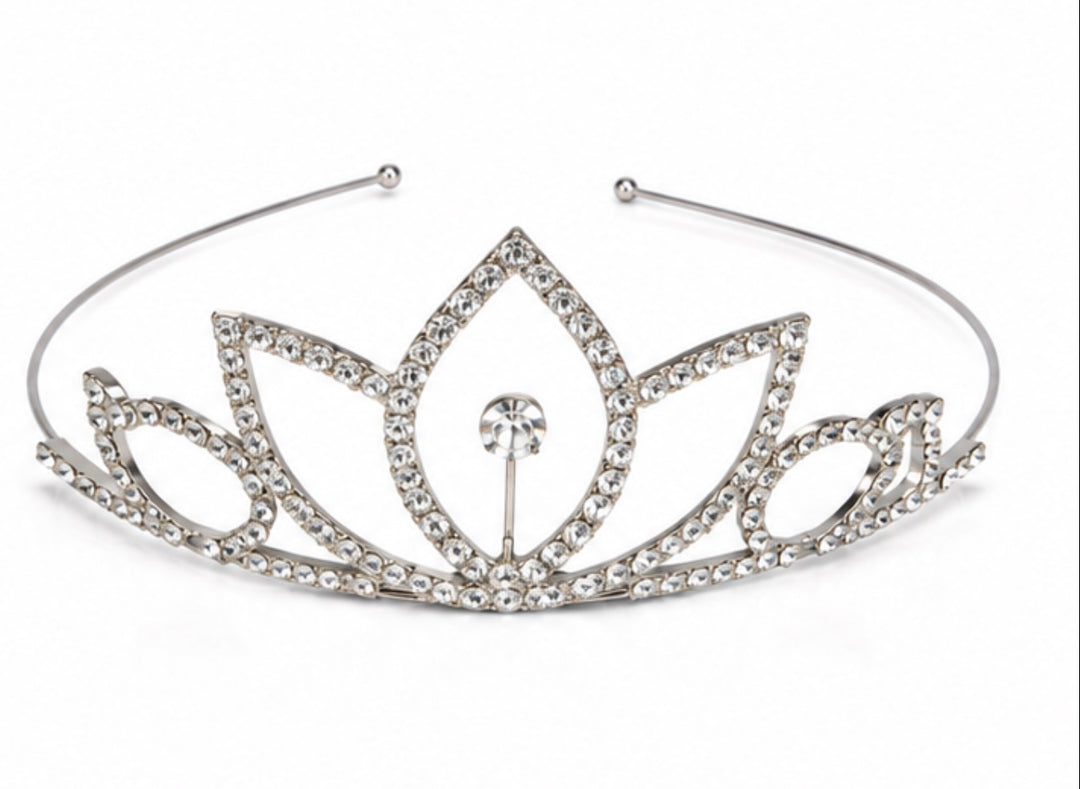 Silver Crystal Princess Tiara Headband