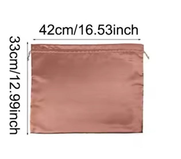 Rose gold dust bag, drawstring bag