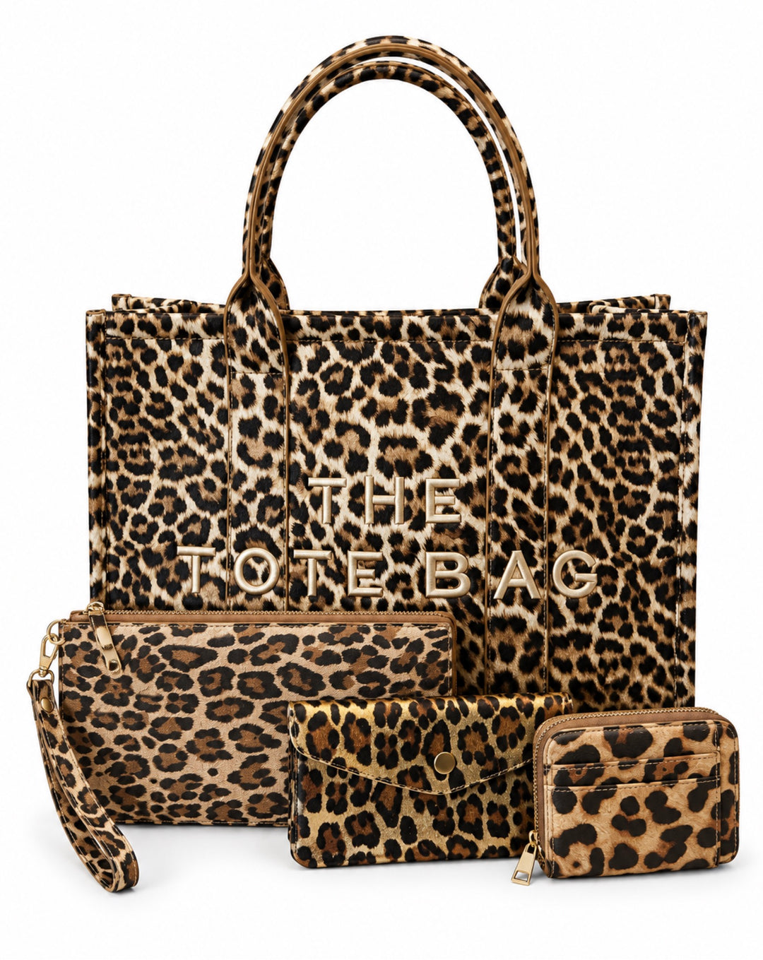 Leopard print bag and purse bundle