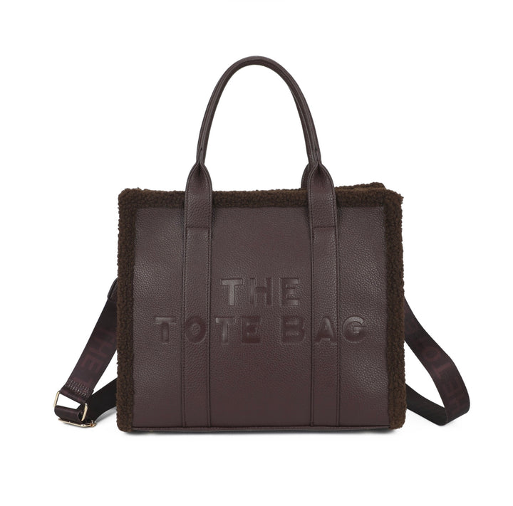 Large Fuzzy Edge Tote Bag