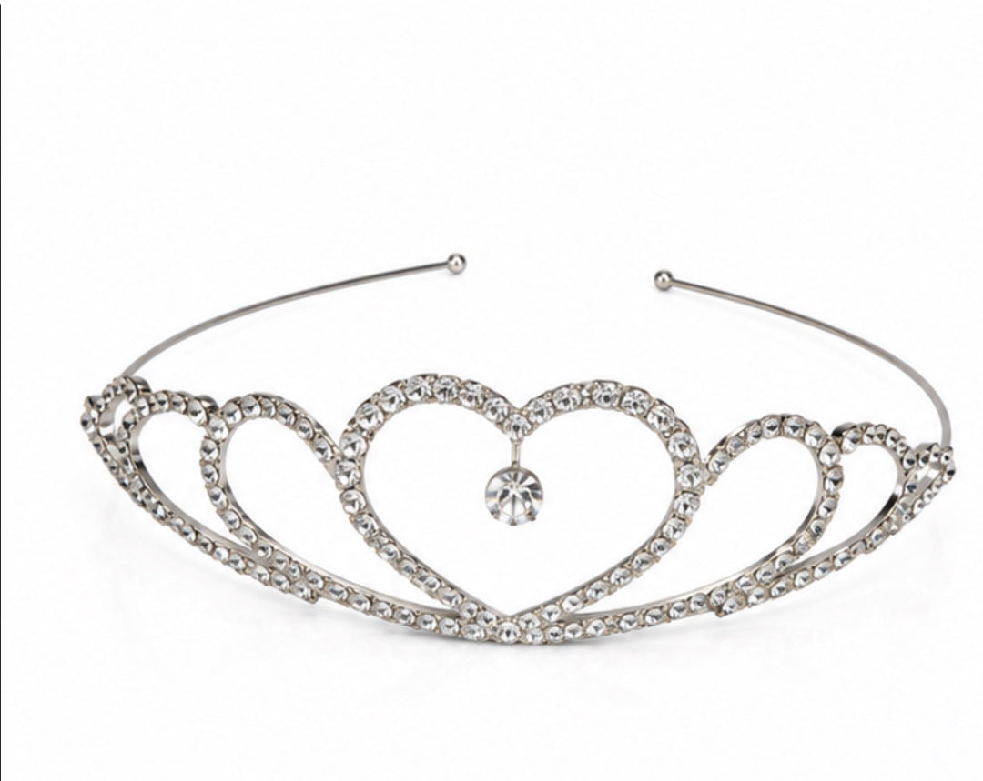 Silver Crystal Princess Tiara Headband