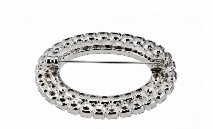 Oval Crystal Statement Brooch