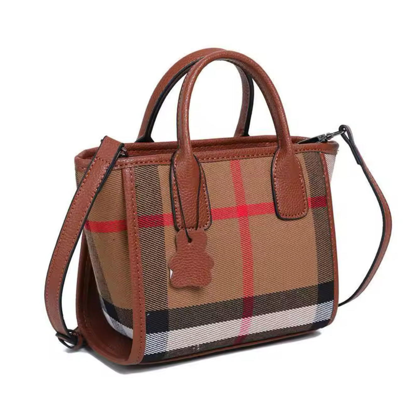 Checked tote bag