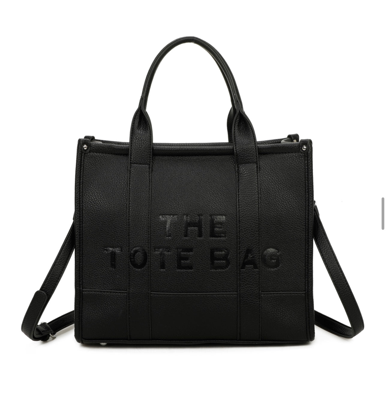 Two tone colour faux leather tote bag