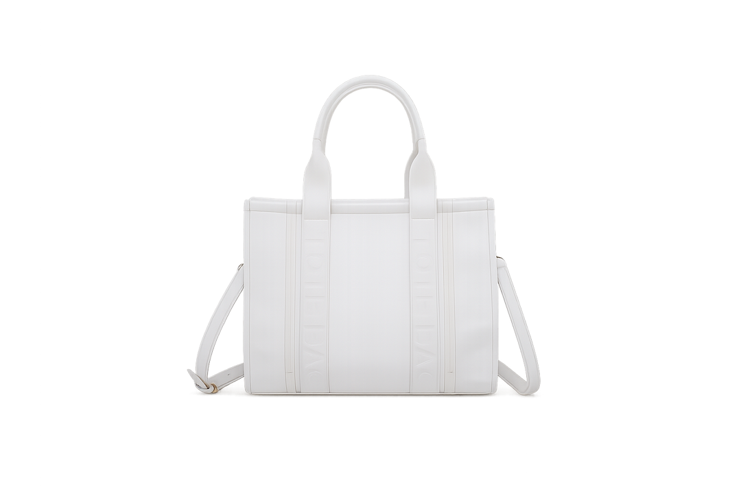 Large Striped Canvas Tote Bag with Shoulder Strap