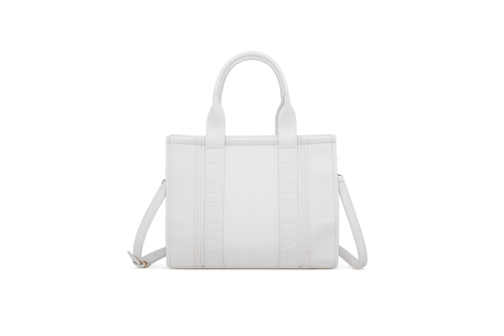 Large Striped Canvas Tote Bag with Shoulder Strap
