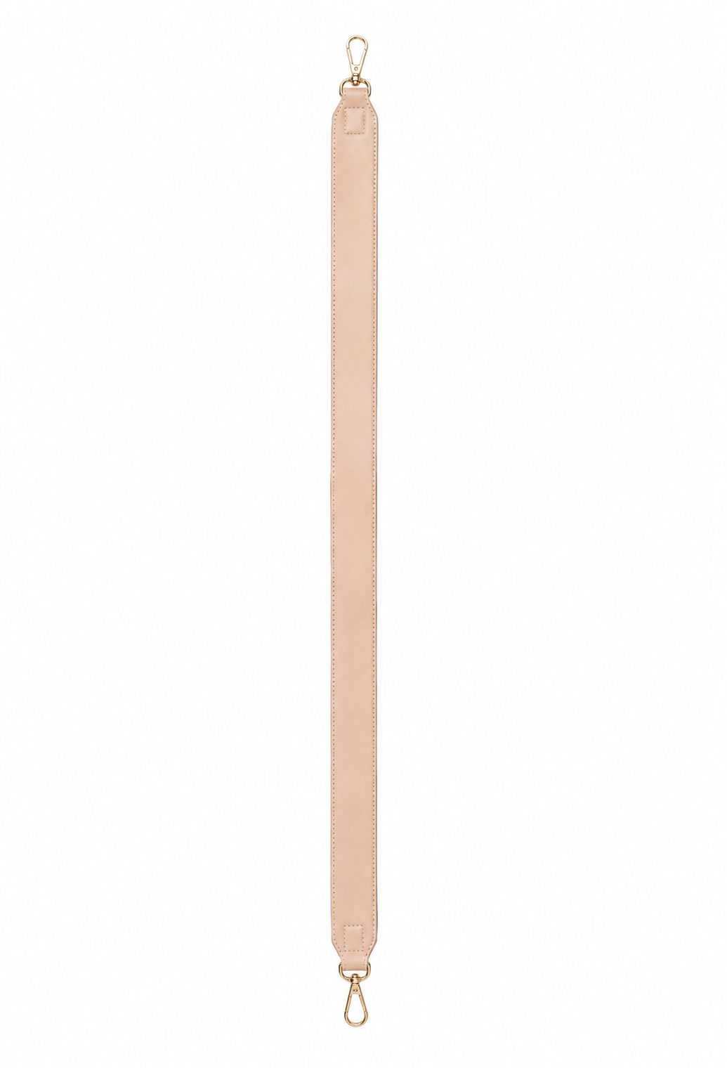 Wide Nude,Leather Look Handbag Strap with Gold Hardwa