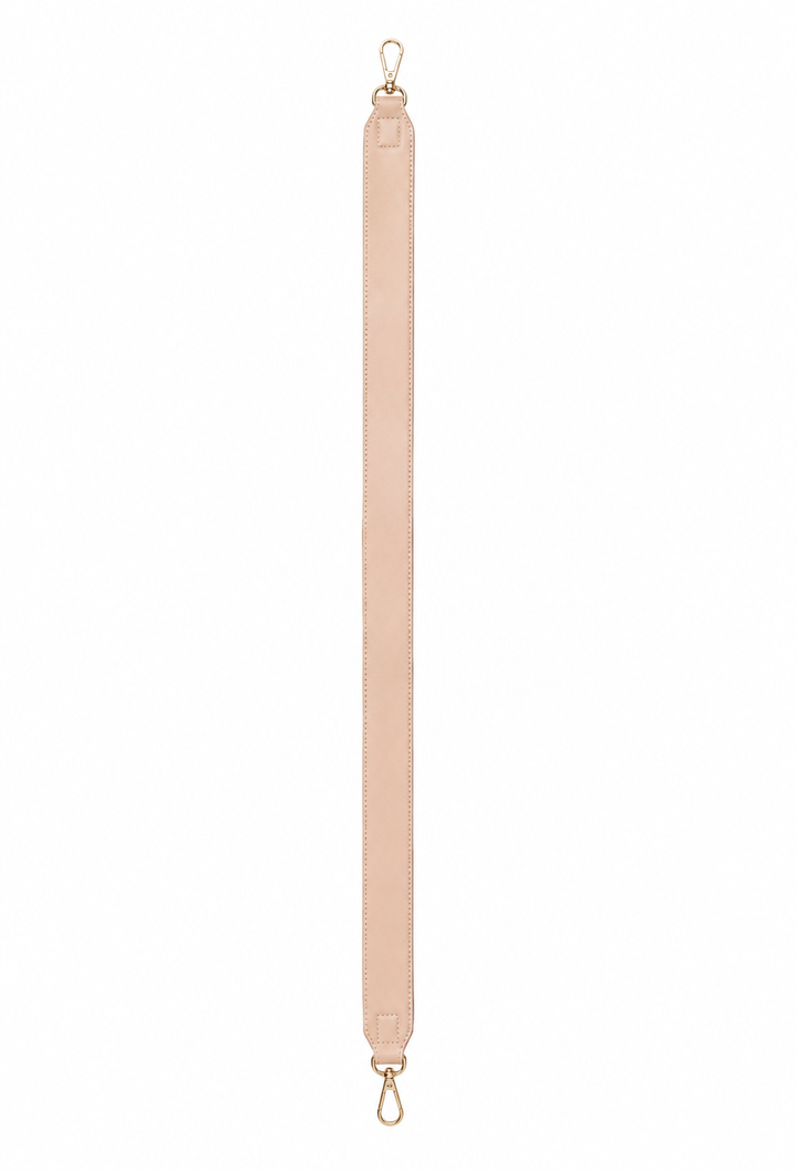 Nude / beige handbag strap with gold hardware 