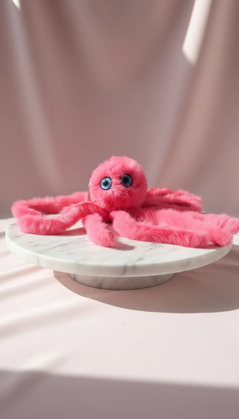 Fluffy Octopus Key Ring & Bag Charm