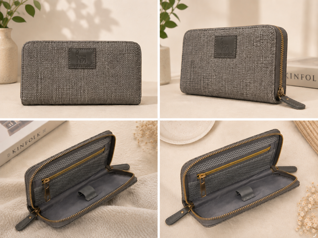 Grey woven style Travel Storage Organiser Case