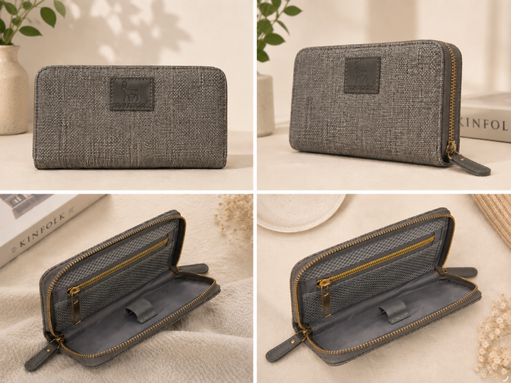 Grey woven style Travel Storage Organiser Case