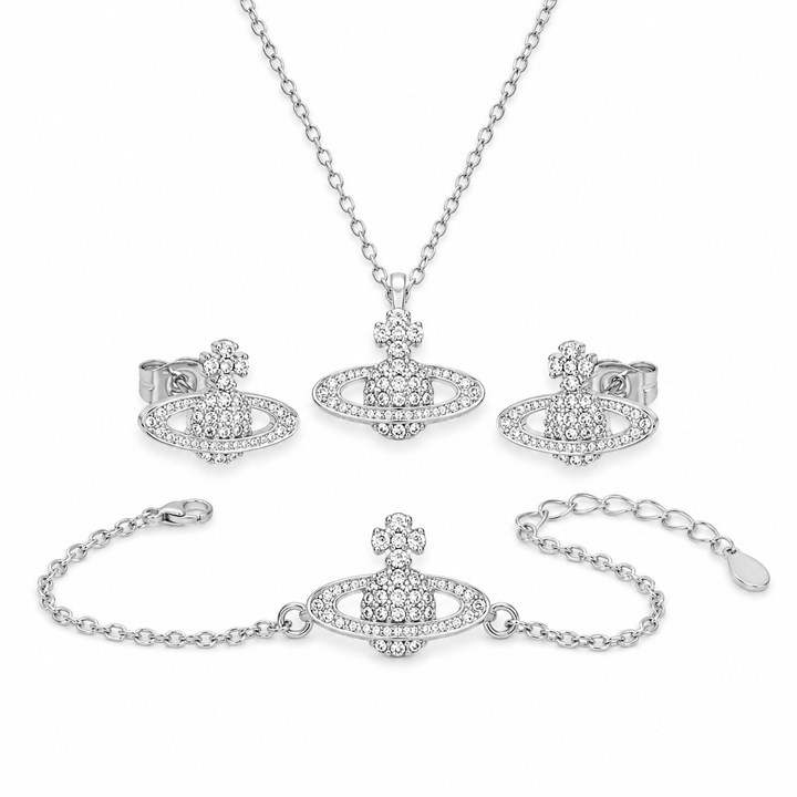 Orb planet crystals jewellery set