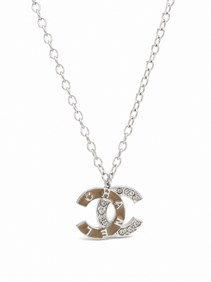 Silver Letter Detail Necklace