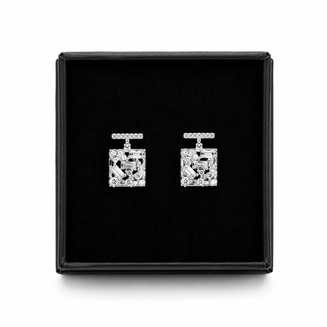 Crystal Perfume Bottle Stud Earrings