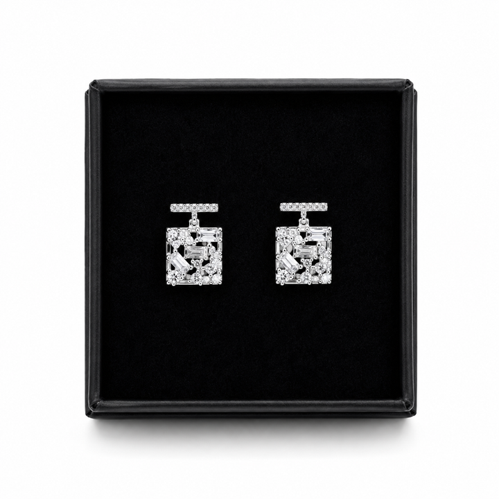 Crystal Perfume Bottle Stud Earrings