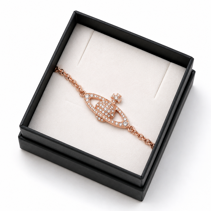 Rose gold planet bracelet