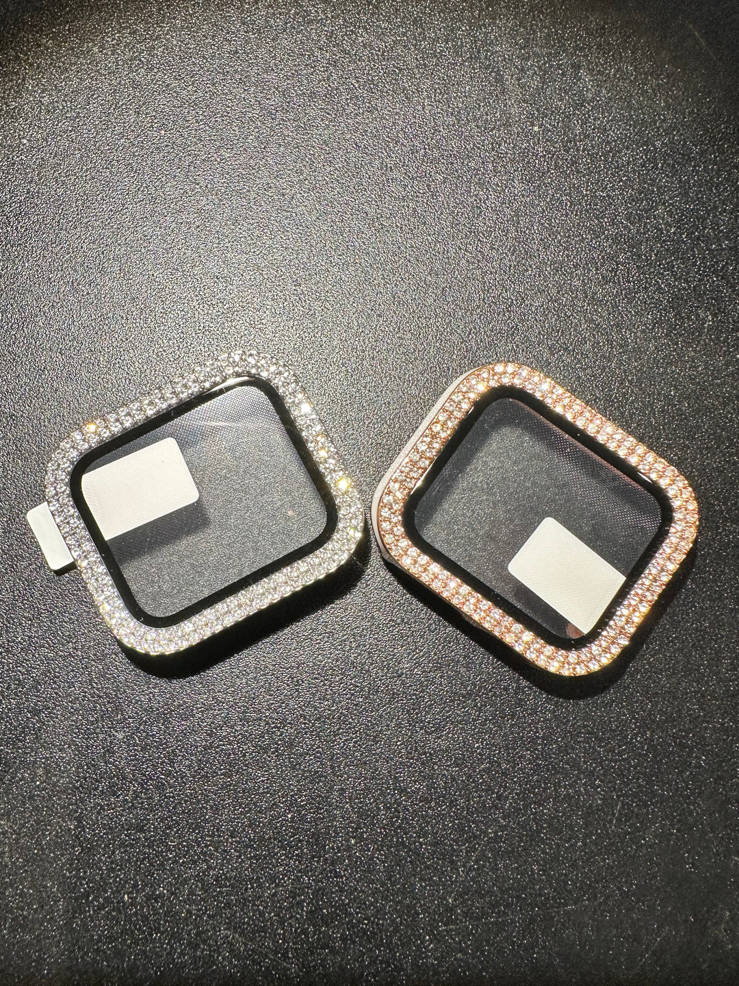 two pack silver and gold crystal colour Apple Watch screen cover 