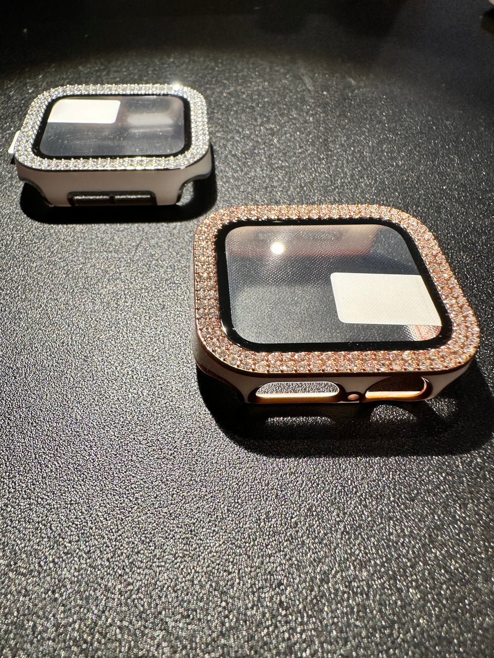 two pack silver and gold colour crystal  Apple Watch screen cover 